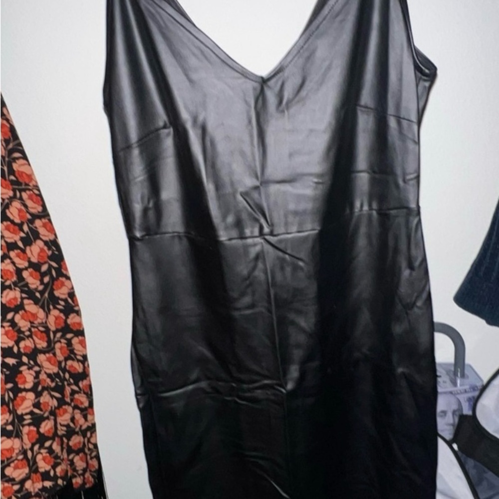 Forever 21 Charcoal Faux Leather Dress